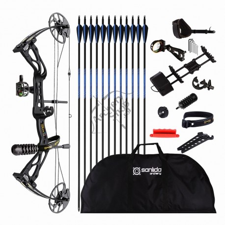 SANLIDA DRAGON X8 PRO COMPOUND NEGRU KIT READY TO SHOOT